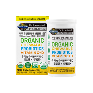 닥터포뮬레이티드 프로바이오틱스 유기농 츄어블 비타민C 유산균 + 비타민D